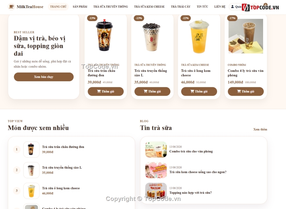 web bán sữa,web bán trà sữa,bán trà sữa